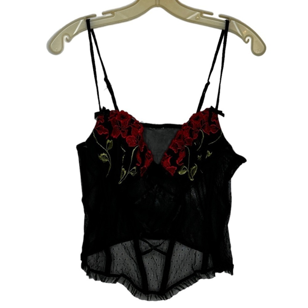 Vintage Black Sheer Negligee Top